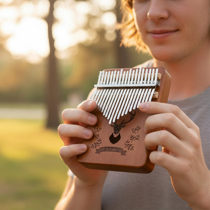 21 Keys Thumb Piano Kalimba with Tuning Hammer & Accessories - Portable Acoustic Musical Instrument for Beginners, Includes Storage Bag, Durable Wooden Construction, Perfect Holiday Gift, Musical Instruments, Anxiety & Stress Relief Instrument