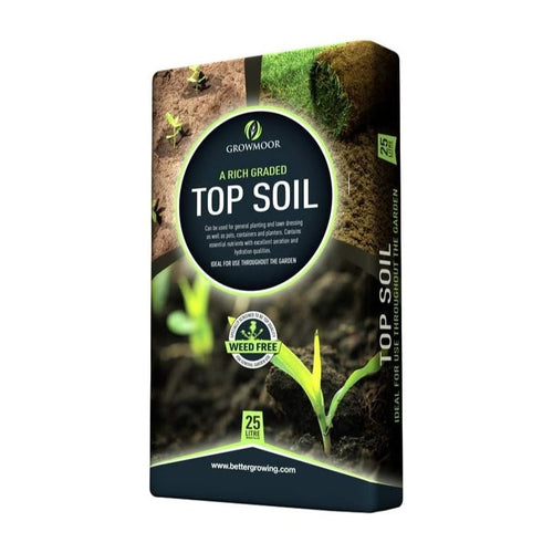 Growmoor Top Soil 25L 35L Compost Bag With Essential Nutrients Ideal for General Garden Planting Lawn Dressing Pots Containers & Planters