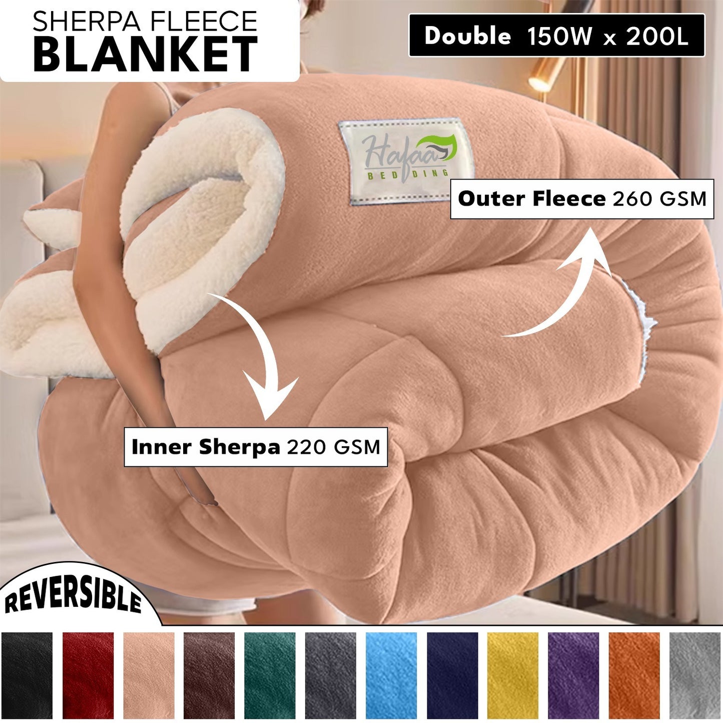 Soft Cozy Sherpa Blanket, Double-Sided Throw Blanket, Contemporary Design, Warm Throw for Couch, Bed, Office and Travel, Versatile All-Season, Perfect Holiday Gift