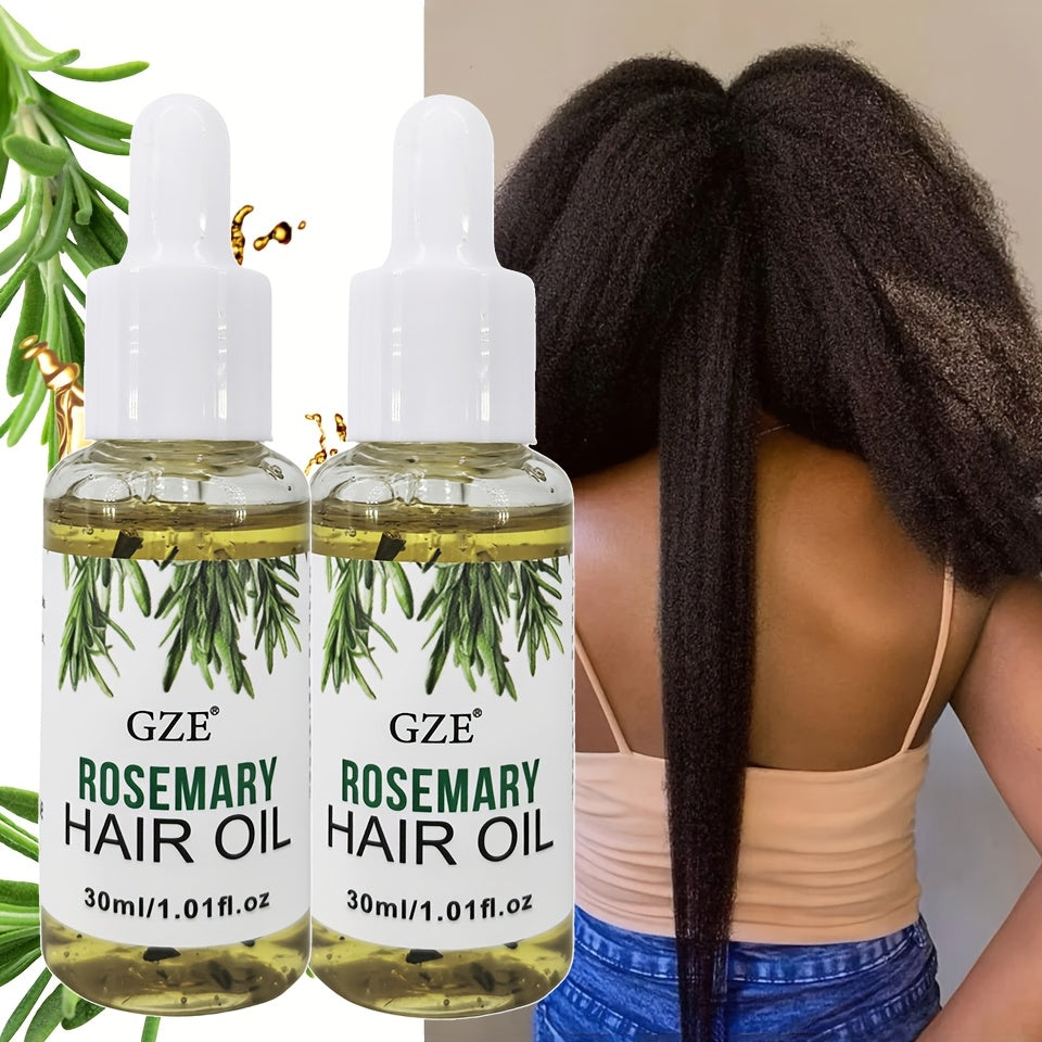 GZE Rosemary Oil for Hair 2 pack Rosemary Scalp Hair Oil, All Type & Texture | Straight, Waves & Chemically Hairs Strengthens