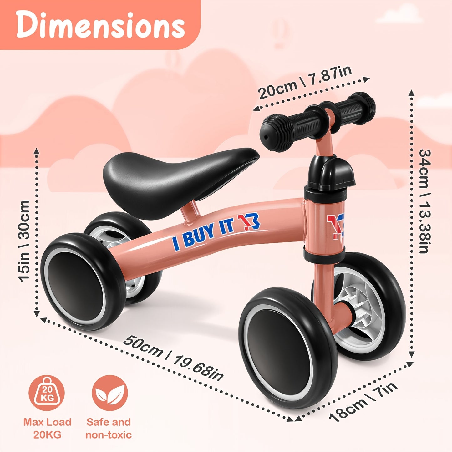 I Purchase a Baby Balance Bike That Is Lightweight And Designed for Toddlers, Featuring a Robust Frame And a Wide Base. It Comes in Four Colors: Pink, Red, Green, And Blue