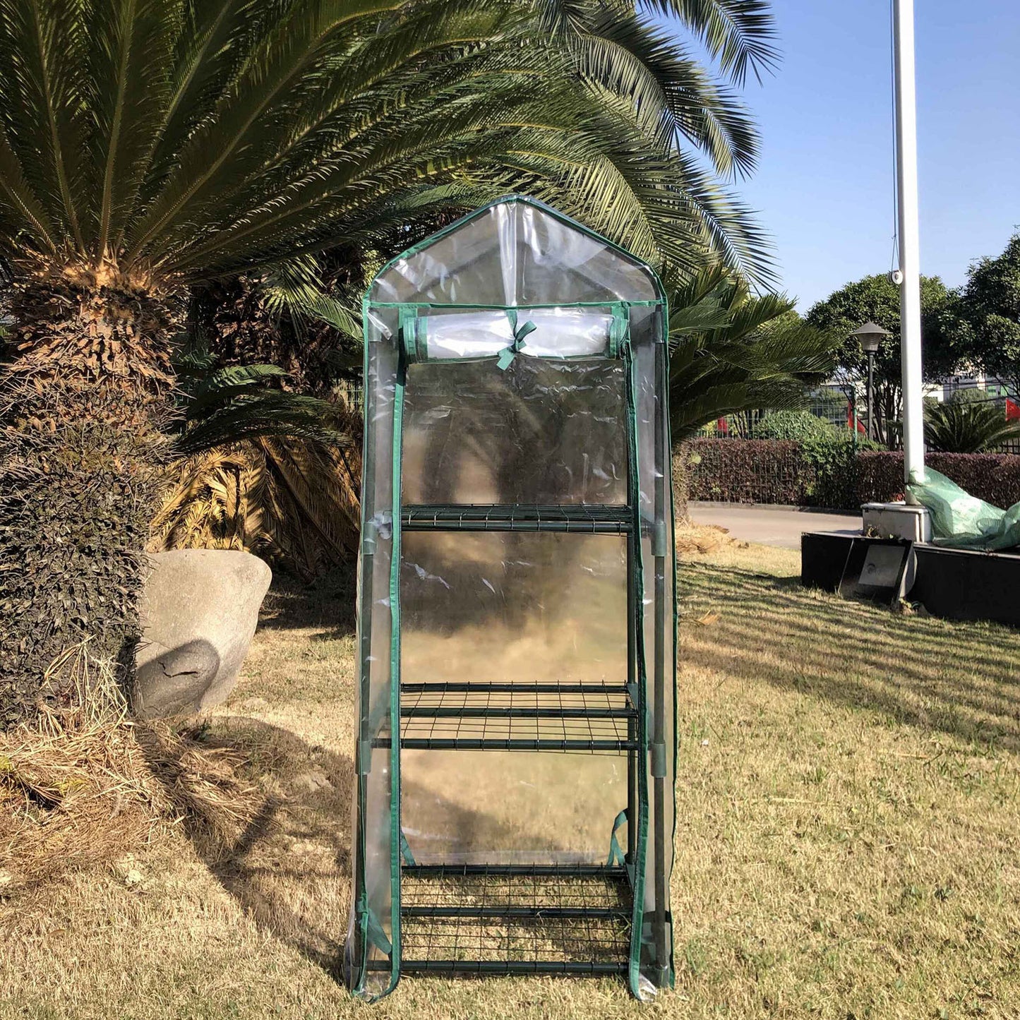 3 Tier Greenhouse, Small Plant Greenhouses, With Transparent Plastic PVC Cover, Indoor outdoor tent garden greenhouse (51 x 45 x 130 cm)