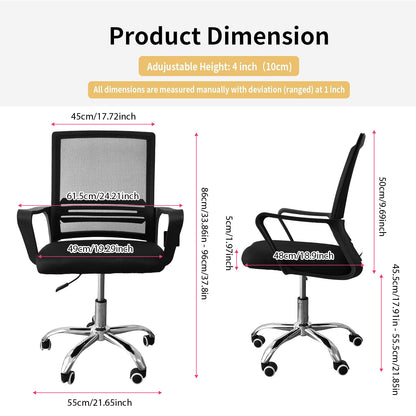 Ultimate Comfort Mesh Office Chair - Swivel Home Desk Chair with Lumbar Support & Adjustable Height for Long Hours Working