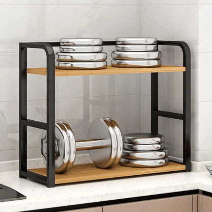 1pc 2 Tier Countertop Storage Rack, Spice Organizer, Countertop Storage Box, Accessories for Bedroom, Bathroom, And Kitchen, Home Storage And Organization, Utility Racks