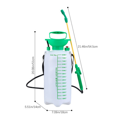 5L/ 8L Green High Pressure Watering Can Manual Shoulder-type Garden Sprayer Pressure Sprayer for Outdoor Plant Pots Lawn Watering