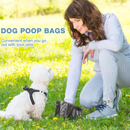 Dog Poop Bags 1200 Bags 60 Rolls with Dispenser – Leak-Proof Thickened Pet Waste Bags, Easy-Open, Black, 30x22cm