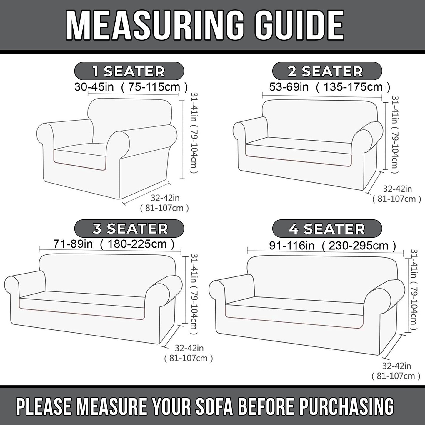 1pc Stretchable Spandex Elastic Sofa Cover – 1, 2, 3 Seater Polyester Spandex Furniture Protector, Anti-Slip Grip & Pet-Friendly, Machine Washable, Perfect for Living Room & Home Decoration