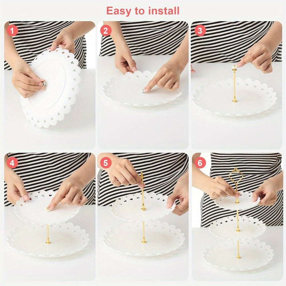 Cupcake Stand 2 & 3 Tier Cake Stand Appetiser Tray for Wedding Baby Shower Tea Party Birthday Celebration Dessert Display UK