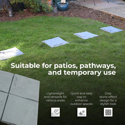 Garden Stepping Stones Stomp Garden Tiles Stepping Plastic Hard Wearing Durable (Pack Of 4)