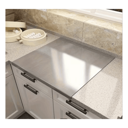 Shipping 1pc of Stainless Steel Cutting Board, a Sturdy Chopping Board Suitable for Meat, Fruits, Vegetables, Bread, And Baking, Featuring a Non-Slip Design with a Lip.