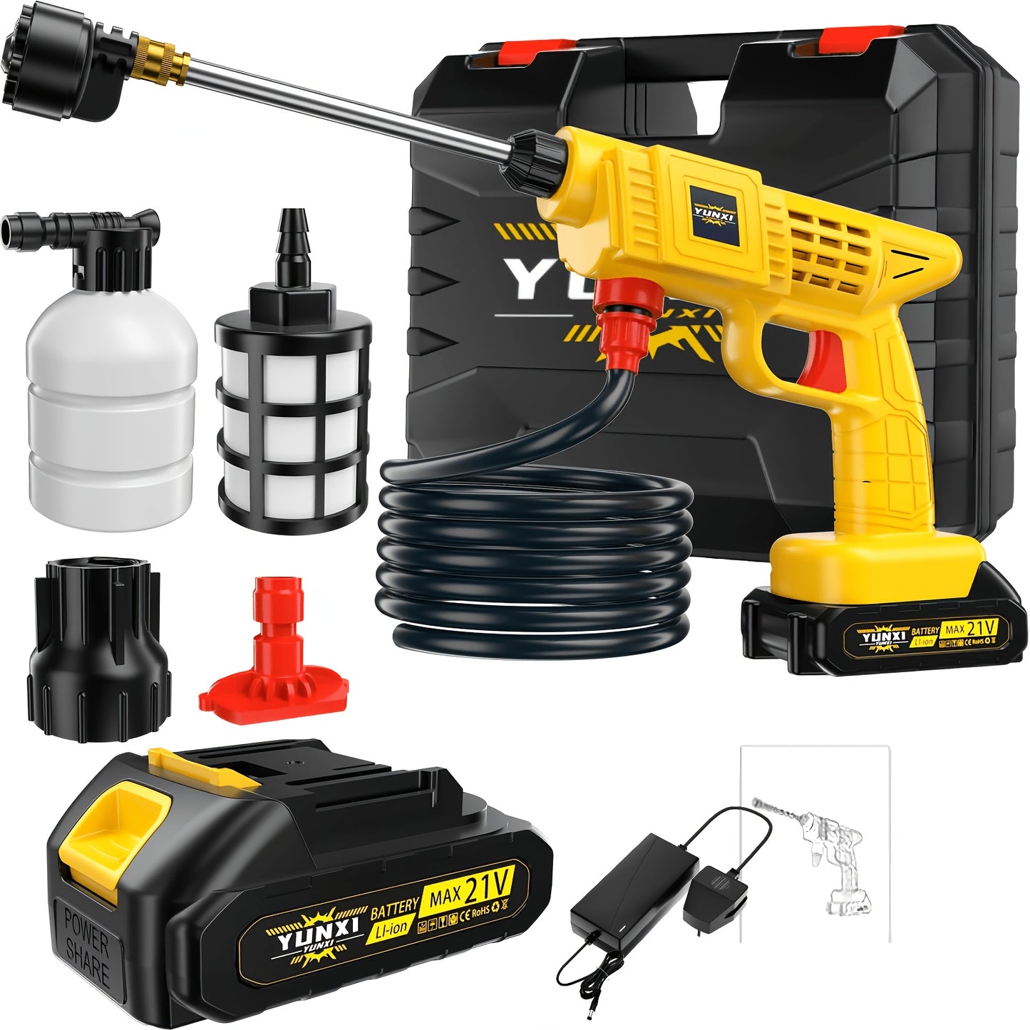 High Pressure Water Gun, Powerful Cleaning Tool for And Gardens, Portable Wireless Electric Cleaning Tool, Ergonomic Design, Durable Plastic, Portable High-Pressure Cleaning Machine for Car/ Fence/ Floor Cleaning And Watering, Is a Great Gift