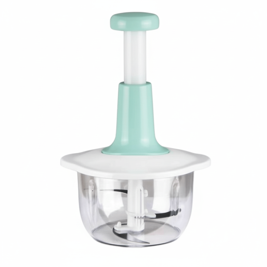 1pc 2 Litre Heavy-Duty Manual Food Chopper with Quick Press Lever - Heavy Base, Clear Cup for Tracking, for Vegetables, Fruits, Herbs, Salsa, Garlic, Pesto - Kitchen Essentials, Home Cooking, Party Prep - Ideal Gift for Cooks, Vegetable Chopping, Compact