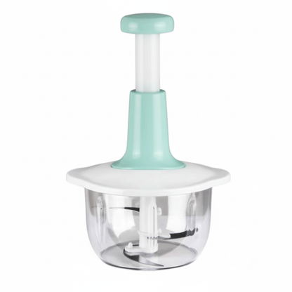 1pc 2 Litre Heavy-Duty Manual Food Chopper with Quick Press Lever - Heavy Base, Clear Cup for Tracking, for Vegetables, Fruits, Herbs, Salsa, Garlic, Pesto - Kitchen Essentials, Home Cooking, Party Prep - Ideal Gift for Cooks, Vegetable Chopping, Compact