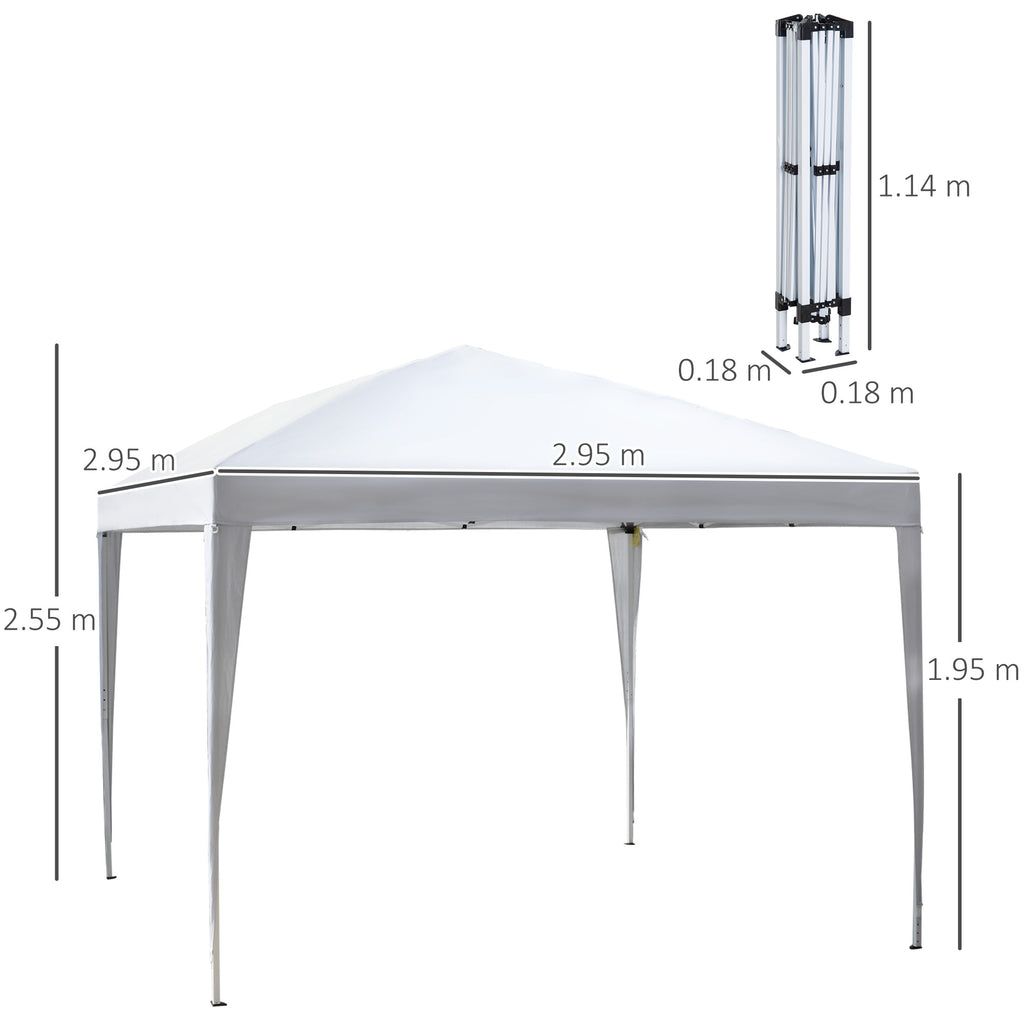 Pop Up Gazebo 3x3m Heavy Duty – Powder-Coated Steel Frame, Guy Ropes & Ground Stakes Included, Carrying Bag | Garden Party Tent & Marquee for BBQ, Wedding & Outdoor Events | White, Green or Grey