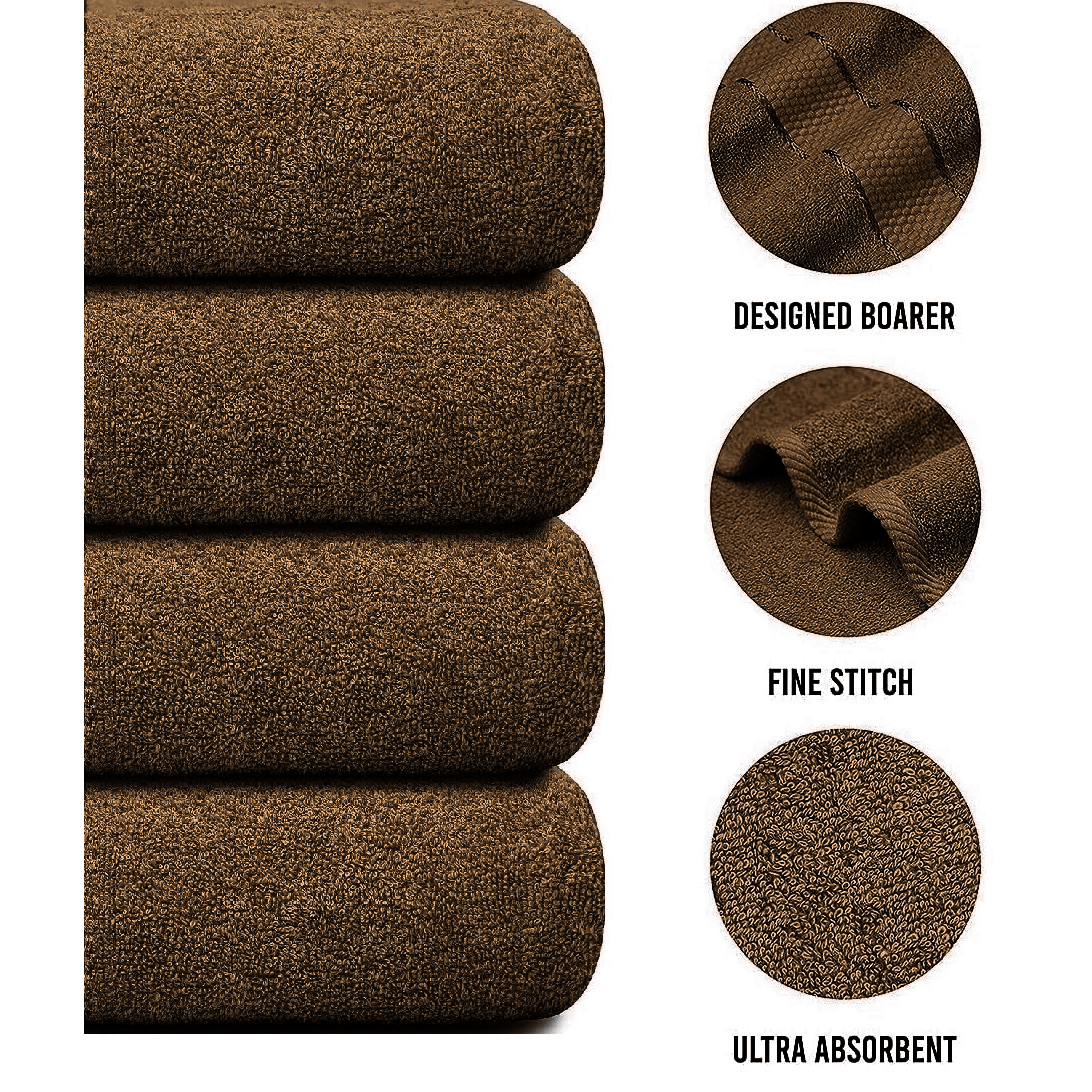 4 X Large Jumbo Bath Towels 100% Egyptian Cotton -75 x 150 cm- Soft Quick Dry Hotel Spa Big Bathroom Towels Set