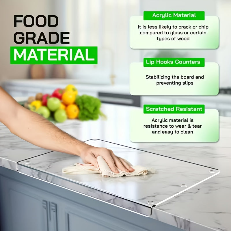 Acrylic Chopping Board, Easy to Maintain, Non-Slip Feature, Equipped with Safety Edges, A Must-Have Kitchen Tool, Long-Lasting, Promotes Food Safety - Suitable for Meat, Fruits, Vegetables, Contemporary Look, Stylish Design