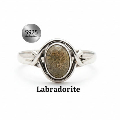 925 Sterling Silver Natural Gemstone Designer Ring~ Natural Gemstone Ring ~ Amethyst, Labradorite, Rainbow Moonstone, Carnelian, Malachite, Gift For Birthday