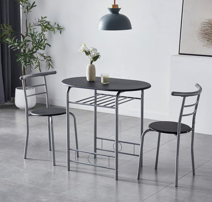 Dining Table and Chairs Set Metal Wood Effect Kitchen Table Dining Chairs