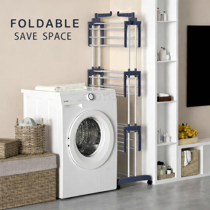 4 Tier Extra Large Clothes Airer Indoor Foldable Outdoor Laundry Dryer Rack Line Hangable Hanger Racks
