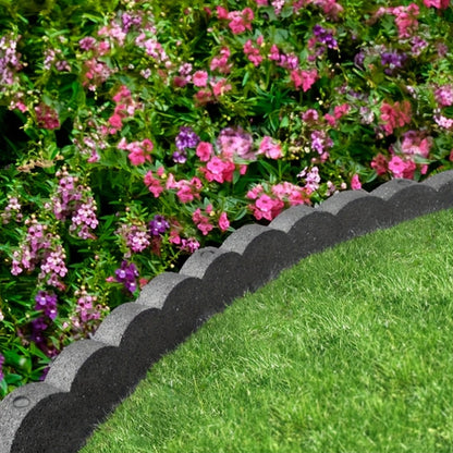 Flexible Curved Scalloped Garden Border Made of Rubber, Measuring 120Cm (4Ft), Sold As a Single Piece