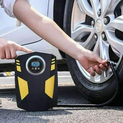 1PC Portable Digital Tire Inflator, Smart Air Compressor with Auto Stop Function, LED Lighting & Multi Nozzles Design, Fast Inflation Handheld Air Pump, Multifunctional Emergency Inflation Tool for Vehicle, Motorcycle, Bike, Sports Ball and Inflatable Ite