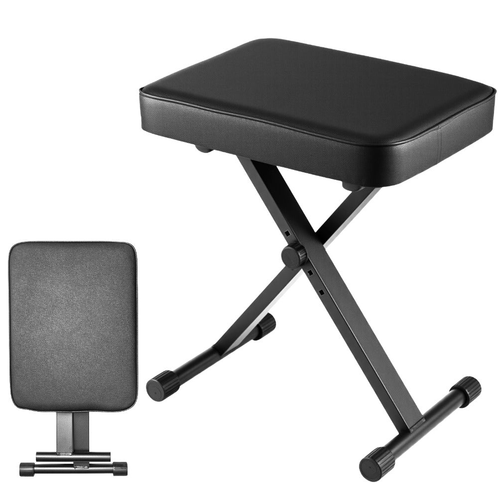 Piano Stool Adjustable Height Keyboard Stool X-Style Folding Piano Bench Stool Non-skid Design