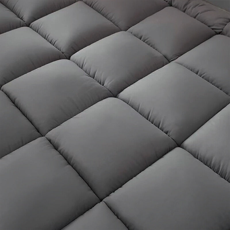 10cm Hotel Quality Mattress Topper | Super Soft with 1100GSM Hollowfiber Filling | Elasticized Corner Straps | Single, Small Double (4ft), Double, King, Super King Size, Grey