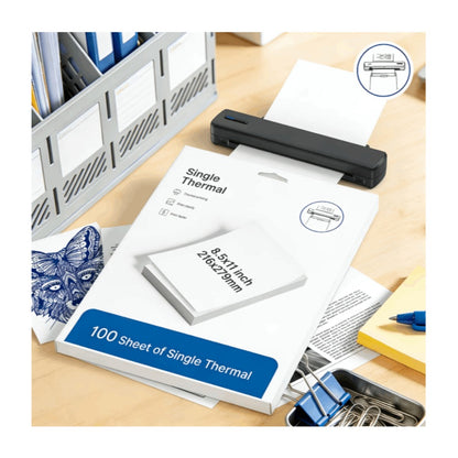 A4 Thermal Paper Refill 100 & 200 Sheets – 8.5x11" No-Ink Printing Paper Compatible with D810B Portable Thermal Printers for Office, Travel & Home