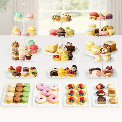 Cupcake Stand 2 & 3 Tier Cake Stand Appetiser Tray for Wedding Baby Shower Tea Party Birthday Celebration Dessert Display UK