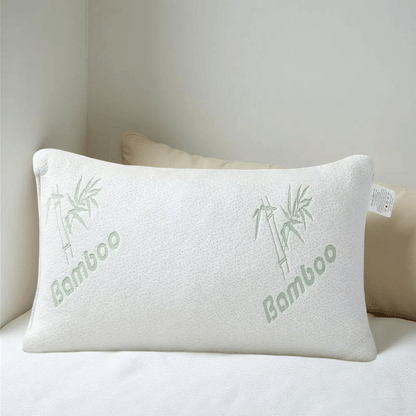 Memory Foam Bamboo Pillow Premium Firm Neck Support and Foam Orthopaedic Hypoallergenic Shredded Bed Pillow PACK OF 1 AND 2 BAMBOO PILLOW.