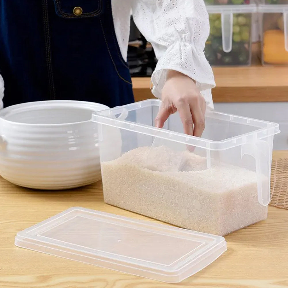 4pcs Clear Storage Box Fridge Food Container Cabinet Organizer Cupboard Holder Rack Basket Case W/ Handle Lid Valentine'S Day Gifts Holiday Gift Guide