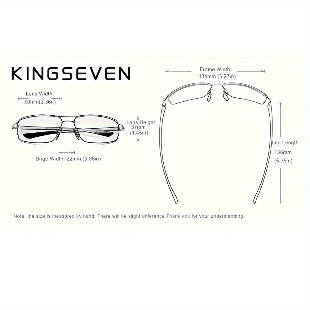 KINGSEVEN Brand Design Classic Square Frame Polarized Glasses for Men Women Driving Eyewear