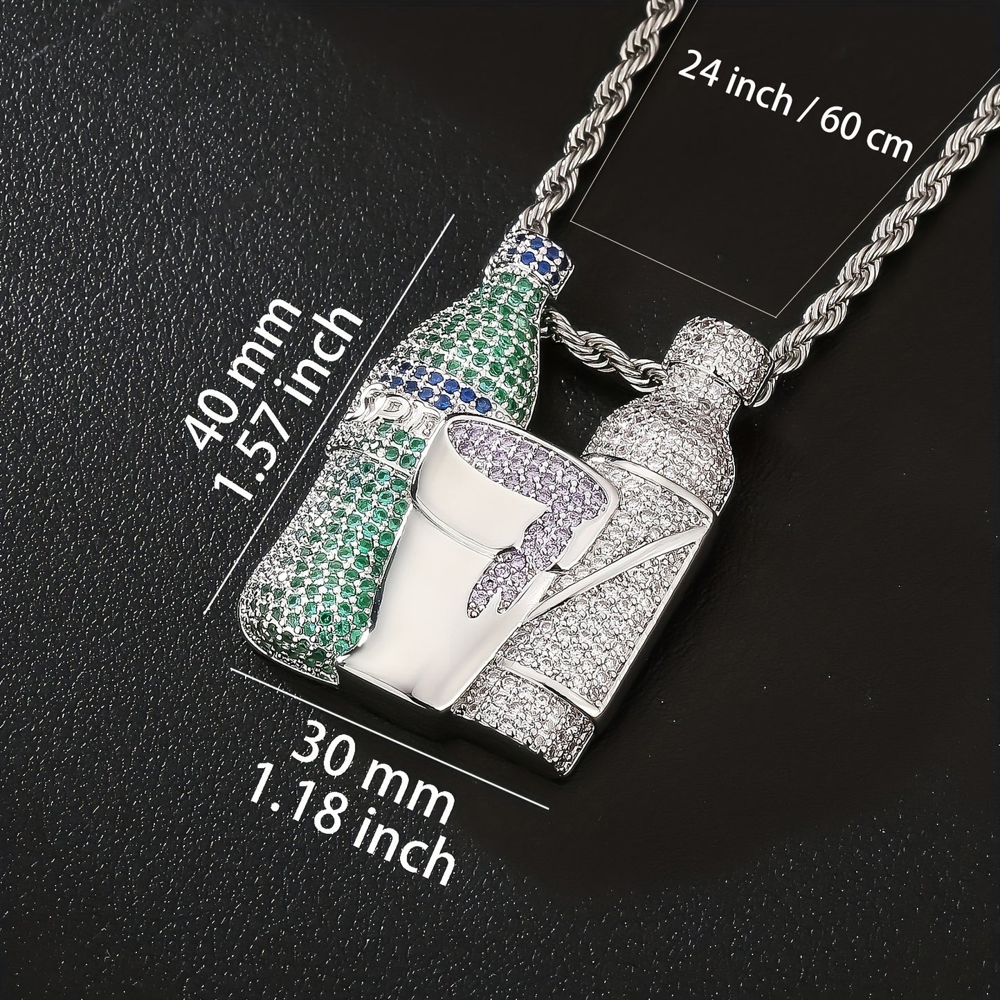 ICEDCHICS 1pc Hip Hop Pendant, Rap Hipster Coloured Synthetic Synthetic Zirconia Street Rap