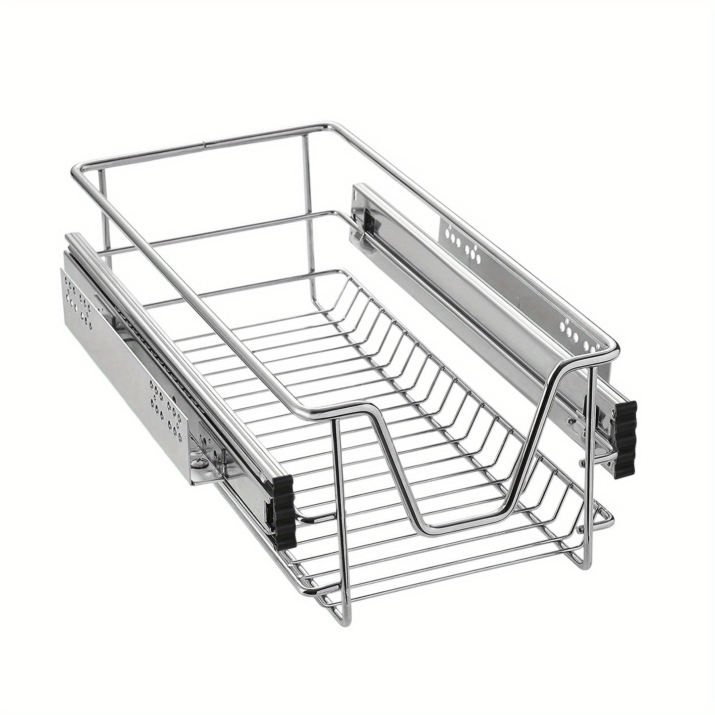 2X Kitchen Drawer Telescopic Drawer Full Extension Kitchen Cabinet Cupboard Pull Out Bedroom Cabinets Load Bearing Basket Pull Out Household Kitchen Shelf