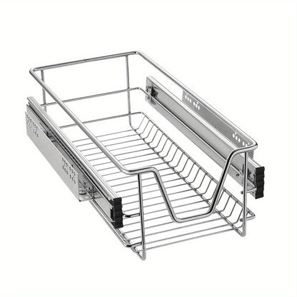 2X Kitchen Drawer Telescopic Drawer Full Extension Kitchen Cabinet Cupboard Pull Out Bedroom Cabinets Load Bearing Basket Pull Out Household Kitchen Shelf