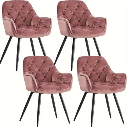 Contemporary Upholstered Velvet Dining Chairs Featuring Armrests, Suitable for Kitchens, Leisure Lounges, Living Rooms, Bedrooms, And Reception Areas