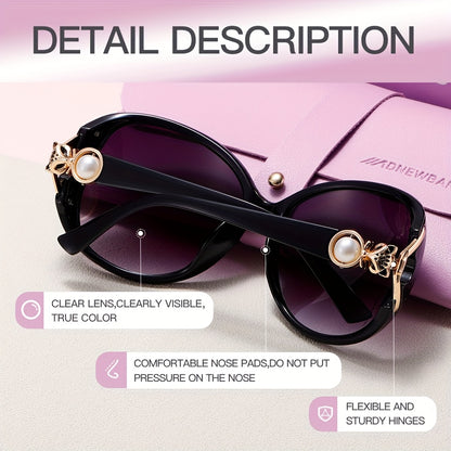 ADNEWBANU High-Quality Fashionable Women, Fashionable Pearl Fox Head Frame Design, Essential Additions for And Photography, Vintage Eyewear | High-Quality