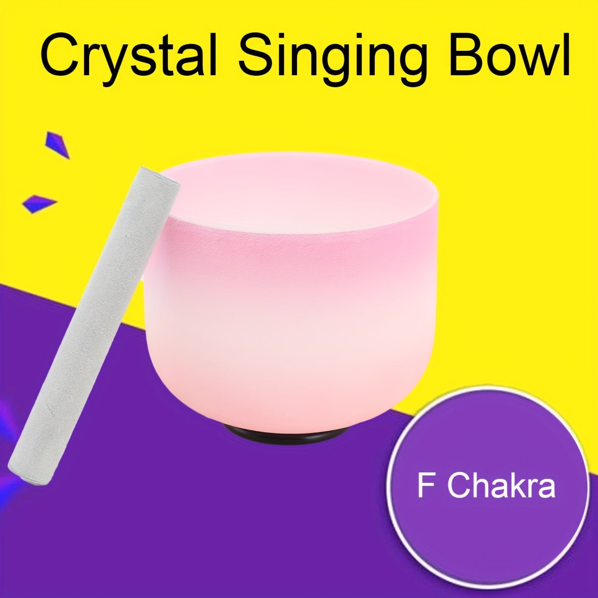 F Note Crystal Singing Bowl 8 Inch – 99.99% Pure Quartz Heart Chakra Healing Bowl with Suede Mallet & Rubber Ring for Sound Therapy, Yoga & Meditation – Deep Resonance Coloured Quartz Bowl | ShopVora UK