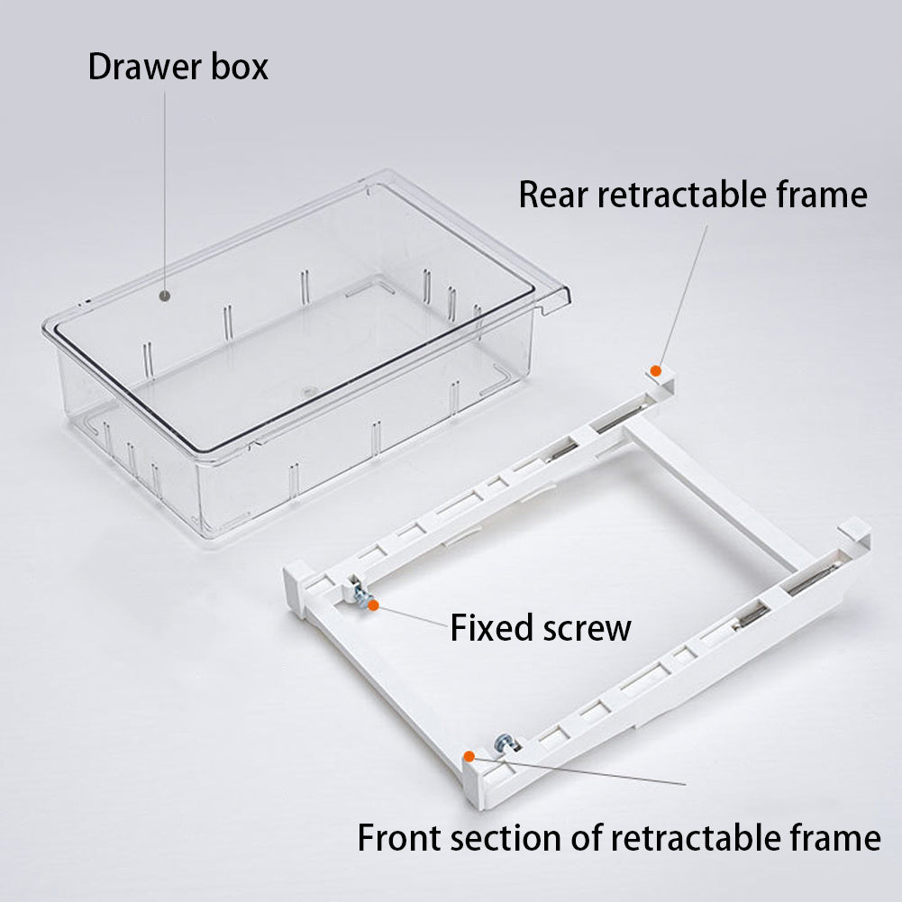 Fridge Organizer Pull Out Drawer Bins Fridge Shelf Refrigerator Holder Storage Box Home Organizer for Vegetables, Fruits, Snack, Rice, 30.5*20*9.5cm