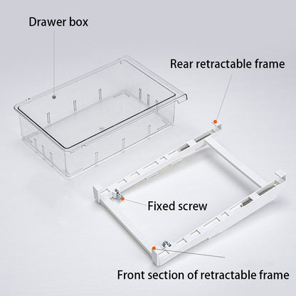 Fridge Organizer Pull Out Drawer Bins Fridge Shelf Refrigerator Holder Storage Box Home Organizer for Vegetables, Fruits, Snack, Rice, 30.5*20*9.5cm