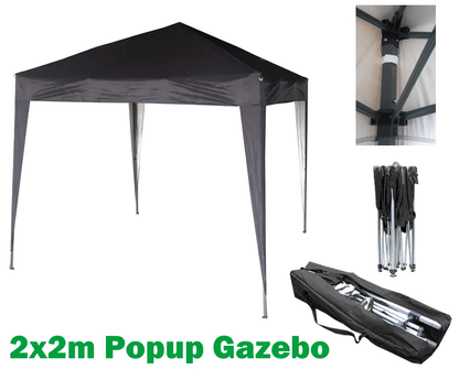 2x2m Pop-up Gazebo Waterproof Outdoor Garden Marquee Canopy No Sides