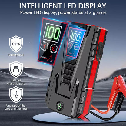 Car Jump Starter Pack -Booster Battery Charger Emergency Power Bank 6000A Peak, Portable Multi Function Car Jump Starter Emergency Booster, Car Emergency Mobile Power Battery Gasoline Diesel Car Starter With LED Flashlight, Suitable for suv, truck, diesel