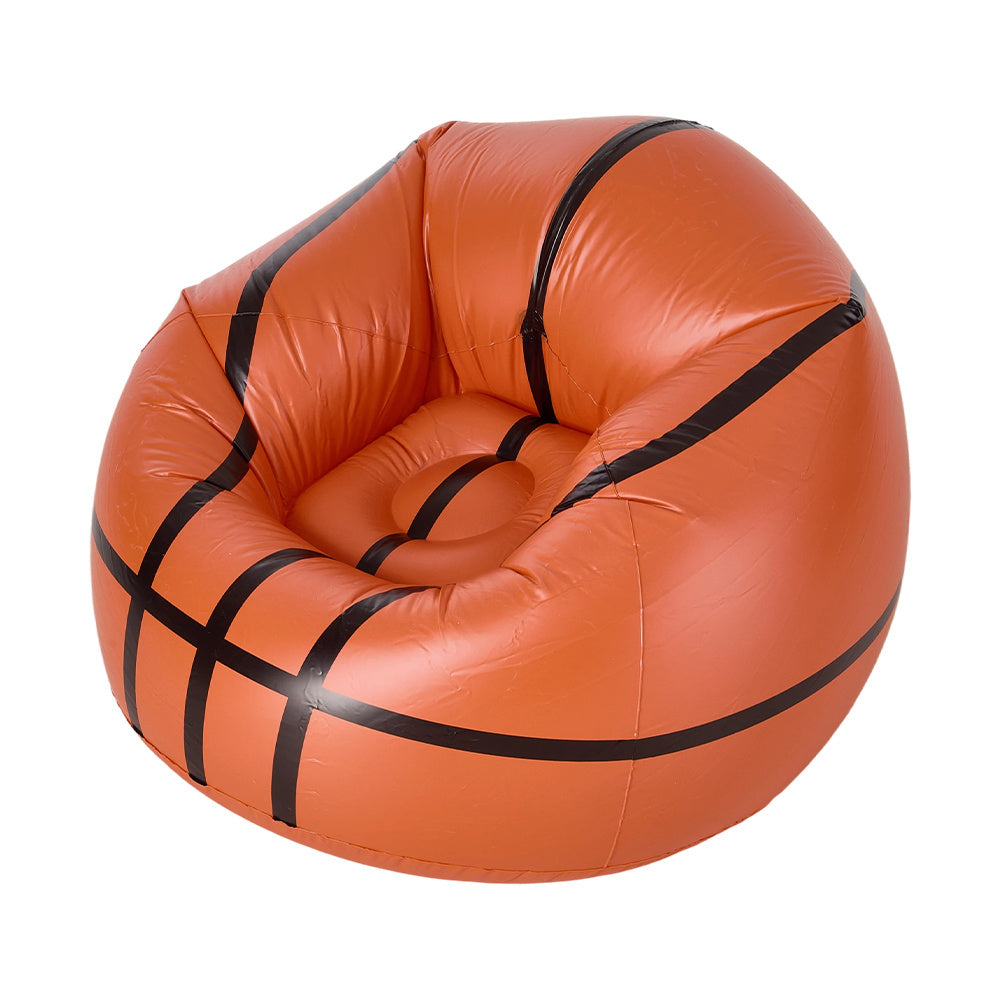 Multicoloured Spherical Outdoor Inflatable Sofa in PVC Material. Lightweight and Portable Home Sofa with Manual Air Pump. Suitable for Living Rooms, Patios, Camping, and Gardens.