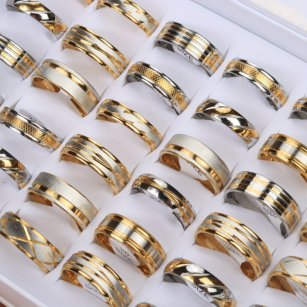 20pcs/Lot Stripe Waterproof Fashion High Quality Rings for Men