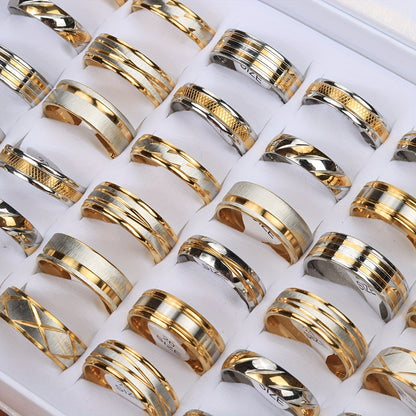 20pcs/Lot Stripe Waterproof Fashion High Quality Rings for Men