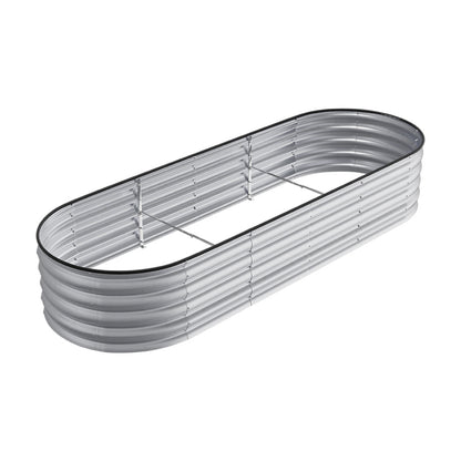 Extra Large Raised Beds for Garden, Oval Planter Box with Plant Climbing Frame, Outdoor Raised Planters for Vegetables, Flowers & Herbs, Bottomless Metal Garden Bed