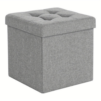 Storage Stool Padded Foldable Bench, Chest with Lid, 40L Capacity, Holds Up to 300kg, for Bedroom, Hallway, Living Room