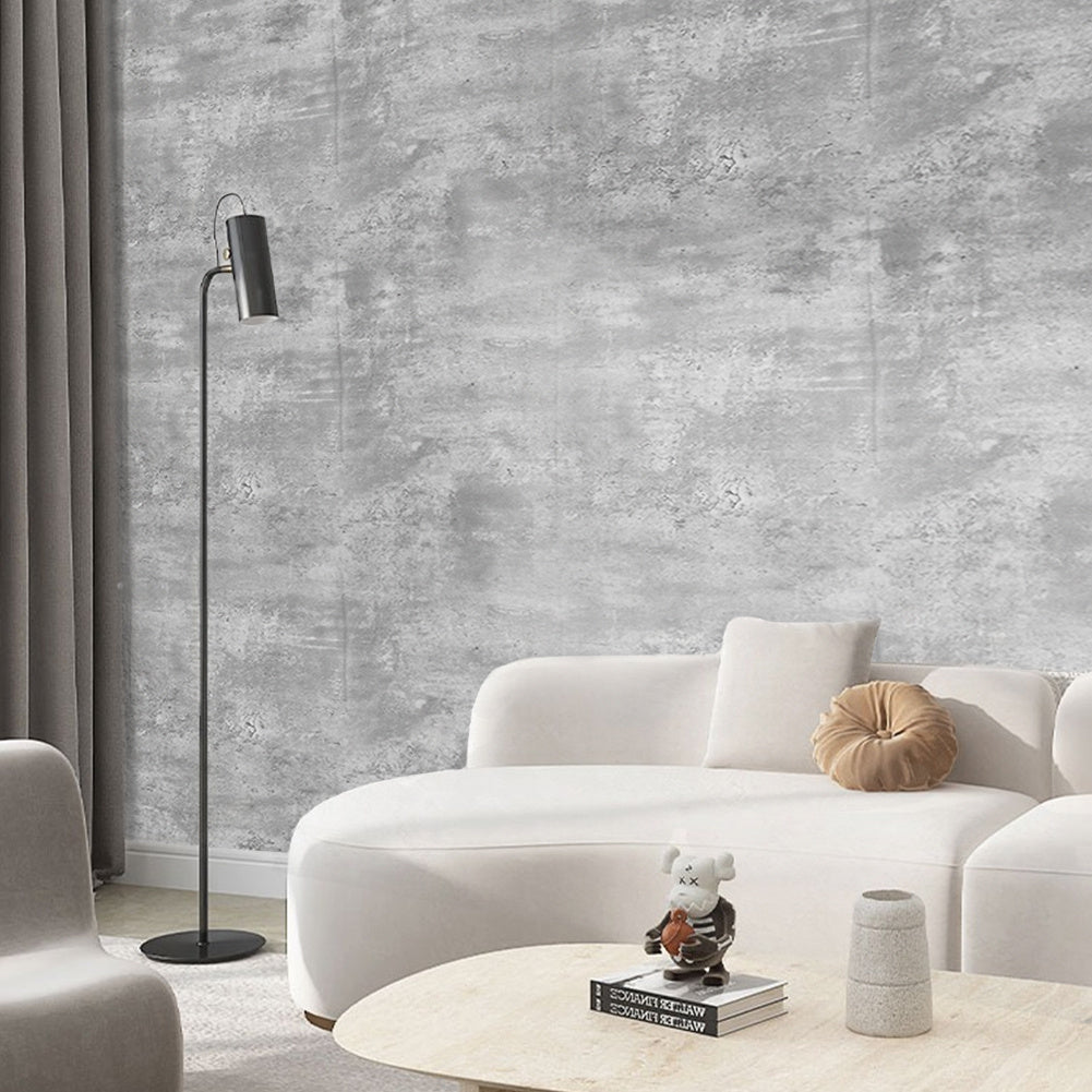 5mx60cm Grey Self Adhesive Wallpaper 60x500cm Concrete Effect Sticky Back Plastic Industrial Cement Vinyl Wrap Peel and Stick Kitchen Worktop Covering Sticky Back Plastic Furniture Sticker