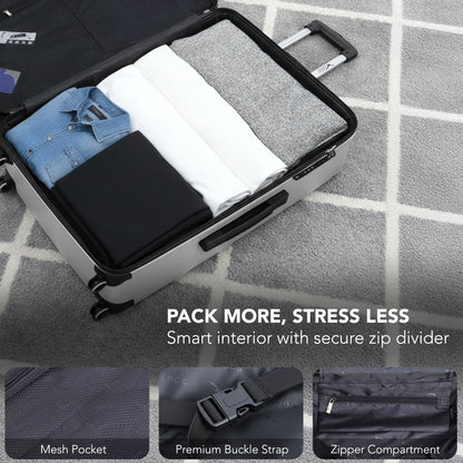 LUGG - Jetset 75x49x29cm Large Suitcase – Lightweight Hard Shell Luggage with TSA Lock – Water-Resistant ABS Spinner Suitcase – 4 Wheels Travel Bag- Midnight Blue (28 inch)