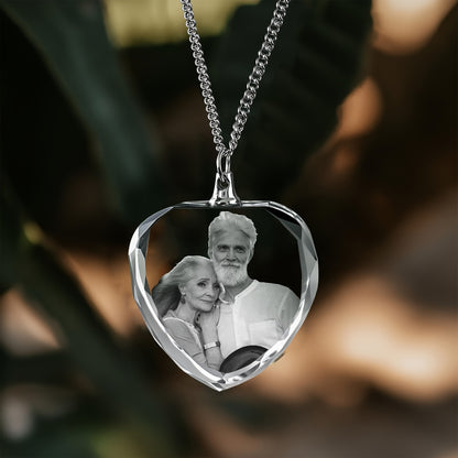 Custom Photo Pendant Necklace - Personalized Image Necklaces with Laser Engraved Picture - Synthetic Stone Fashionable Pendant - Unique Memorial Gift for Family, Love, Thanksgiving, Christmas, Spring Festival